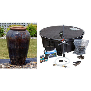 Tuscany FNT40763 Ceramic Triple Vase Complete Fountain Kit Vase Fountain Blue Thumb